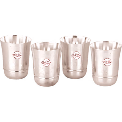 nakultraders baby silver finish flower glass