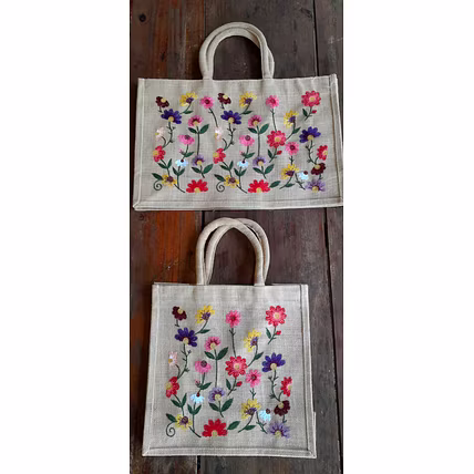Jute Shopping Tote bags &amp; Jute Hotel Slippers-3