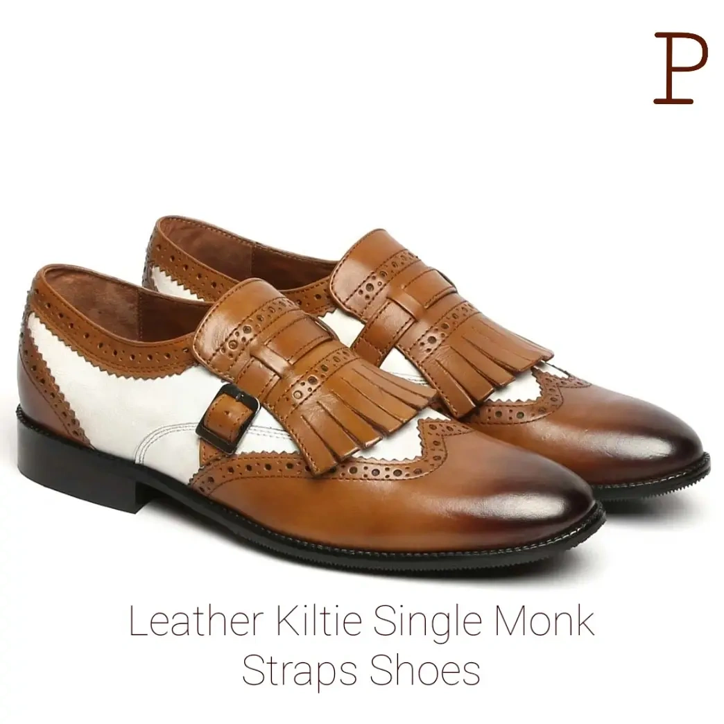 Prathamesh Leather Monk Straps Shoes-PLFMSS