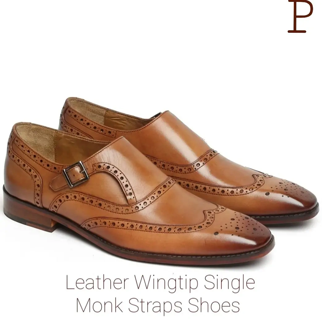 Prathamesh Leather Monk Straps Shoes-3