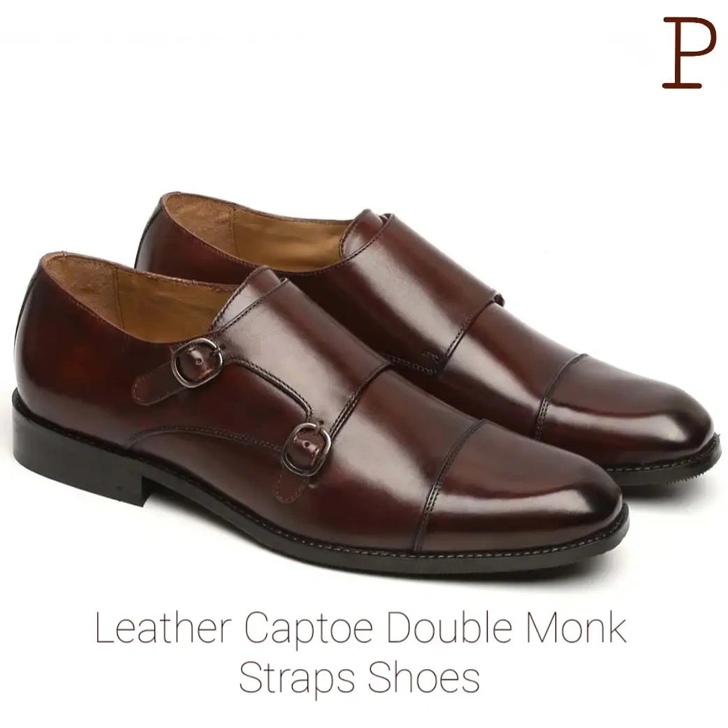 Prathamesh Leather Monk Straps Shoes-4