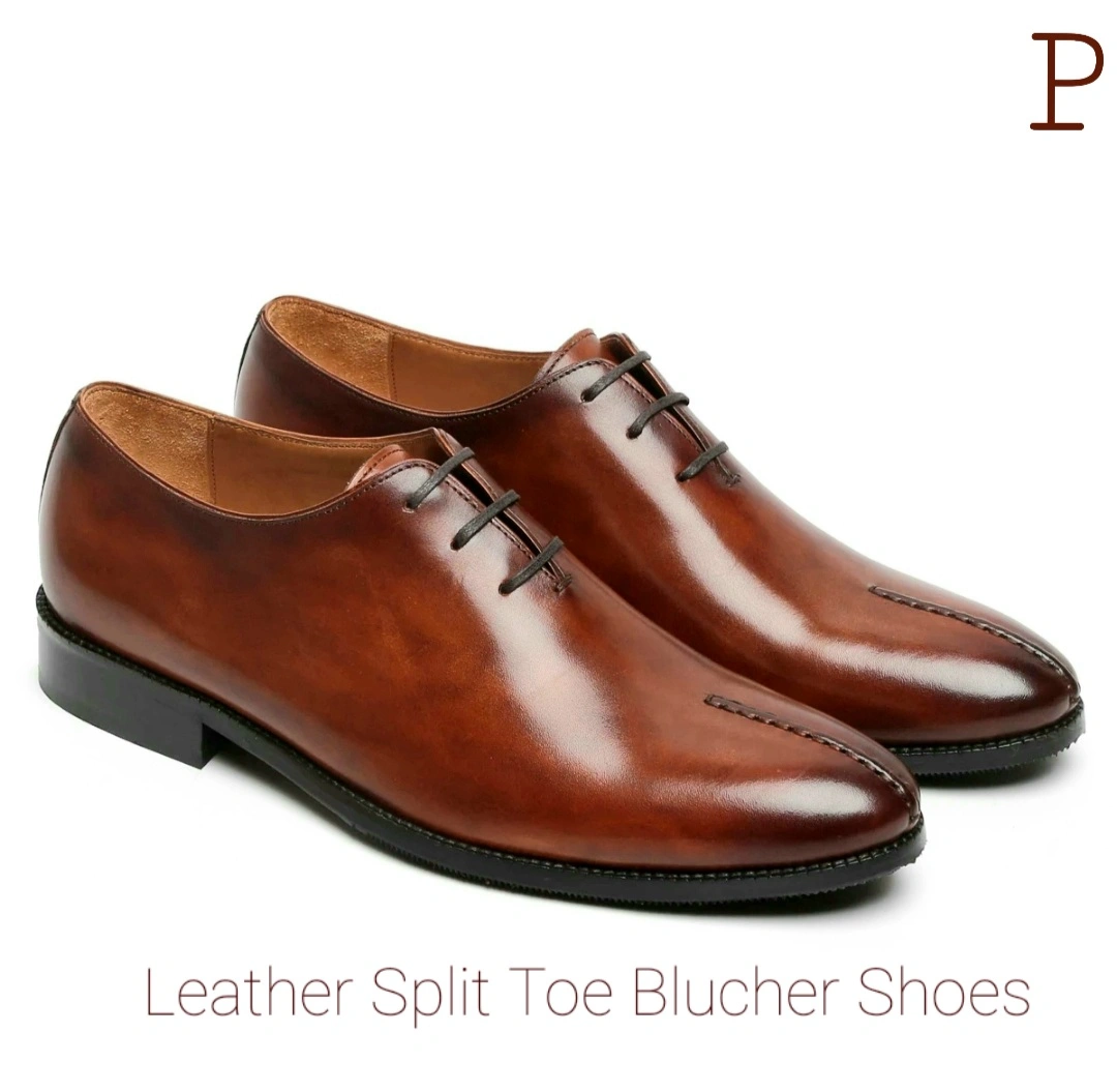 Prathamesh Leather Split Toe Blucher Shoes-2