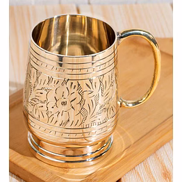 brass handcrafted stylish mug suitable for serving beer / coffee - 250 ml