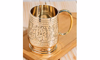 Brass Handcrafted Stylish Mug Suitable for Serving Beer / Coffee - 250 ml