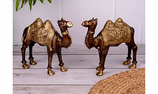 Brass crafted and painted Decorative Camel Showpiece