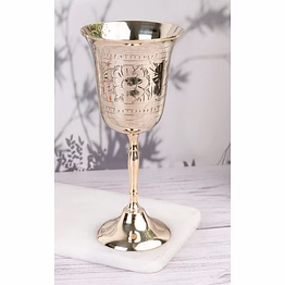 elegant and stylish brass crafted cocktail, wine, beverage glass