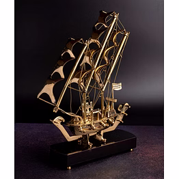 sailing pirate ship on a wooden base- decorative showpiece