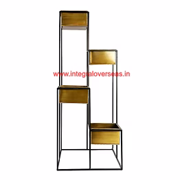 generic golden planter stand with 5 pots