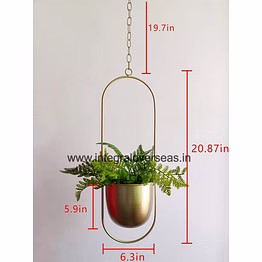 generic golden metal hanging planter