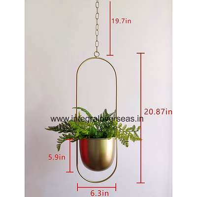 generic golden metal hanging planter