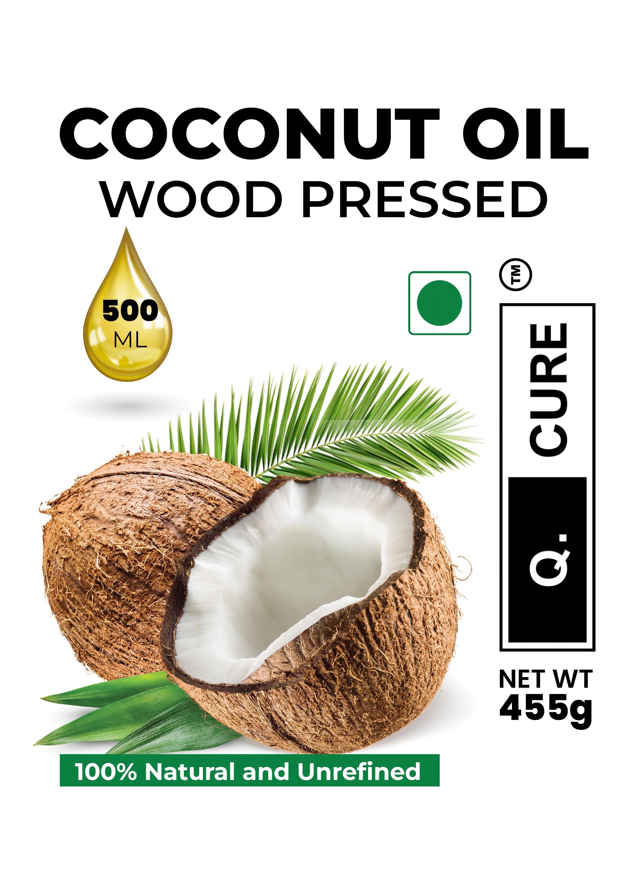 Q. CURE COCONUT OIL WOOD PRESS-CWP500ML