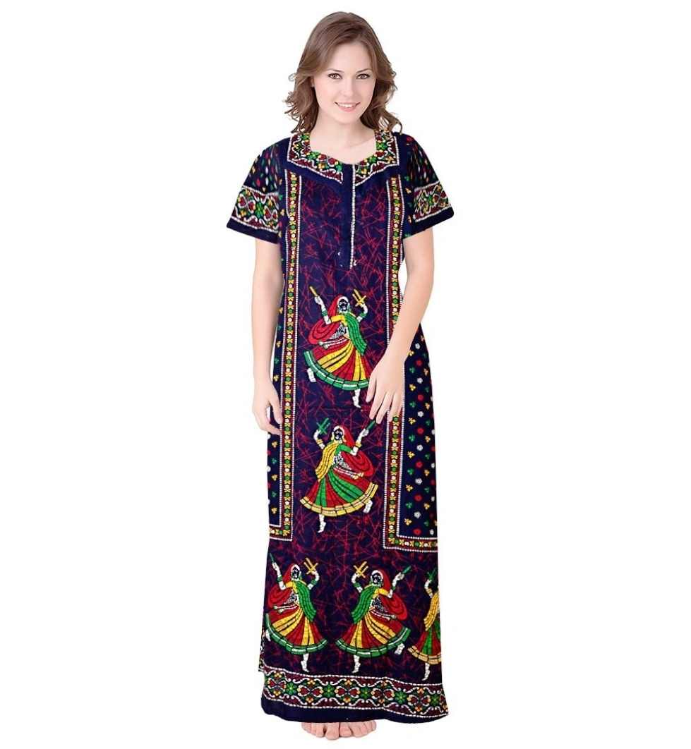 SIA Nighty for Women Cotton Printed Maxi Gown-12513097