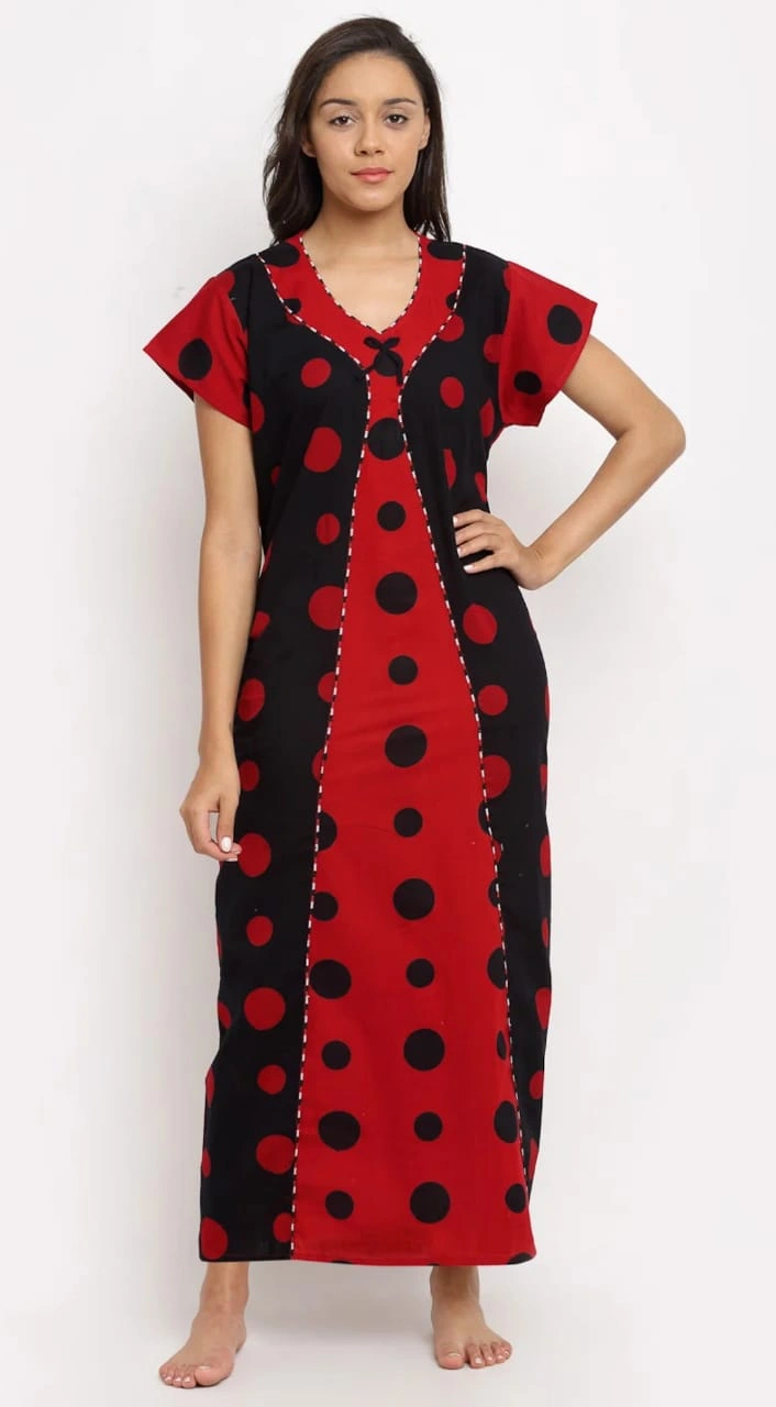 SIA Nighty for Women Cotton Printed Maxi Gown-2