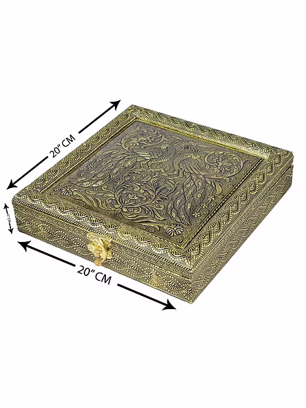 Dry Fruit Box Wooden Antique Peacock Design Mukhwas Box/Diwali Dry fruit Container-2