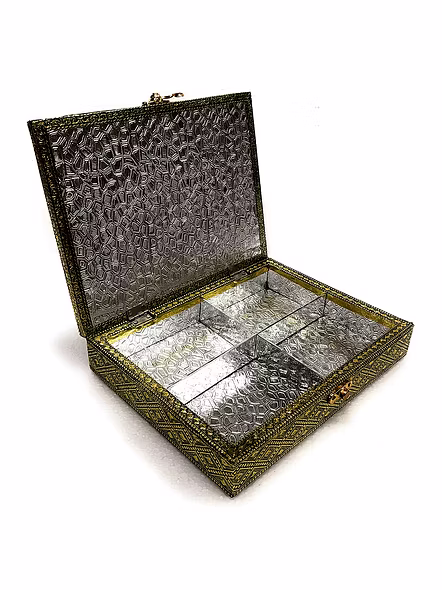 Handicraft Empty Dry Fruit Gift Box/Marriage Gift Box/Wooden Dry Fruit Box/Sweets Box/Gift Box, Supari Box (Four Section Box)-4