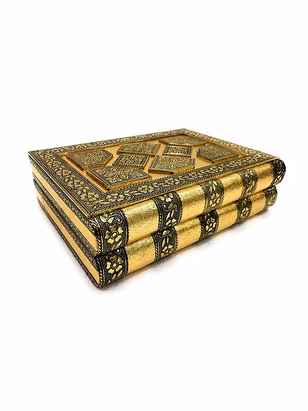Handicrafts Hand Crafted Vanity Box Jewelry Holder, Makeup Box, Bangle Holder Vanity Box Jewelry Holder, Makeup Box, Bangle Holder Vanity Box (Golden)-JEWELLERYBOX