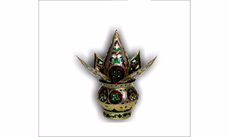 Mangal Kalash Set Meenakari Work for Puja Kalash in Temple Home Decor Decorative Lota Narial Patta (loti nariyer minakari)