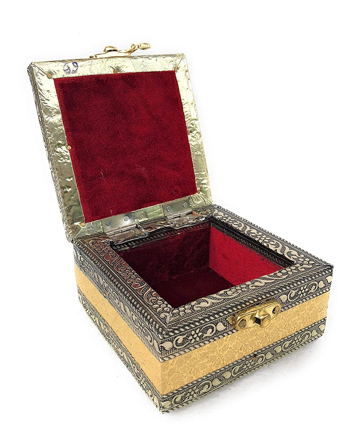 Jewelry Box, Wedding Box, wood Jewelry Box, Gold, Jewelry Box for Women, Modern design,-2