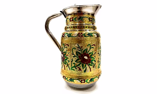 Stainless Steel Meenakari Decorative Floral Jug, Water Pitcher - 1.5 L