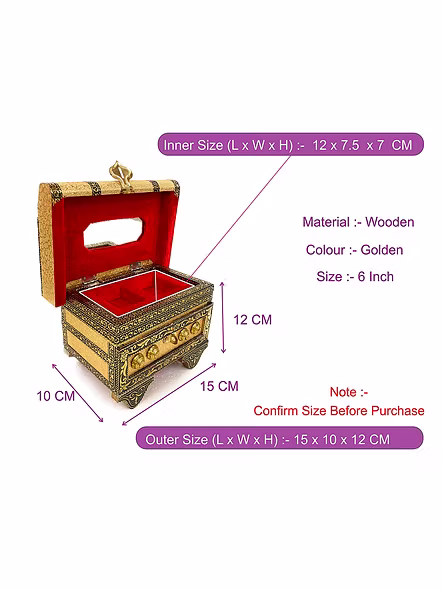 Wooden Velvet Locker Jewellery Box-3