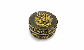 Peacock Puri Daba Steel Flat Canister/Puri Dabba/Storage Container  (350ml)