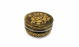 Steel Dabba Golden Container Storage Box Handicraft (Pack Of 1) - 250 ml Steel Utility Container (Gold)