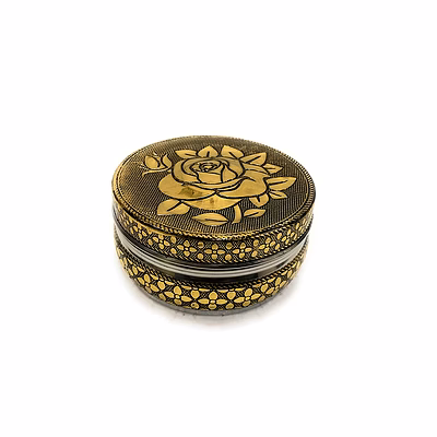 steel dabba golden container storage box handicraft (pack of 1) - 250 ml steel utility container (gold)