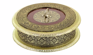 Handicraft Wooden Round Dry Fruit, Mouth Freshener Box