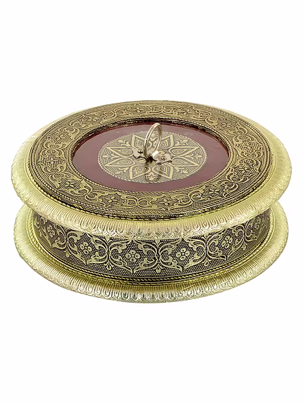 Handicraft Wooden Round Dry Fruit, Mouth Freshener Box-RoundDryFRUIT