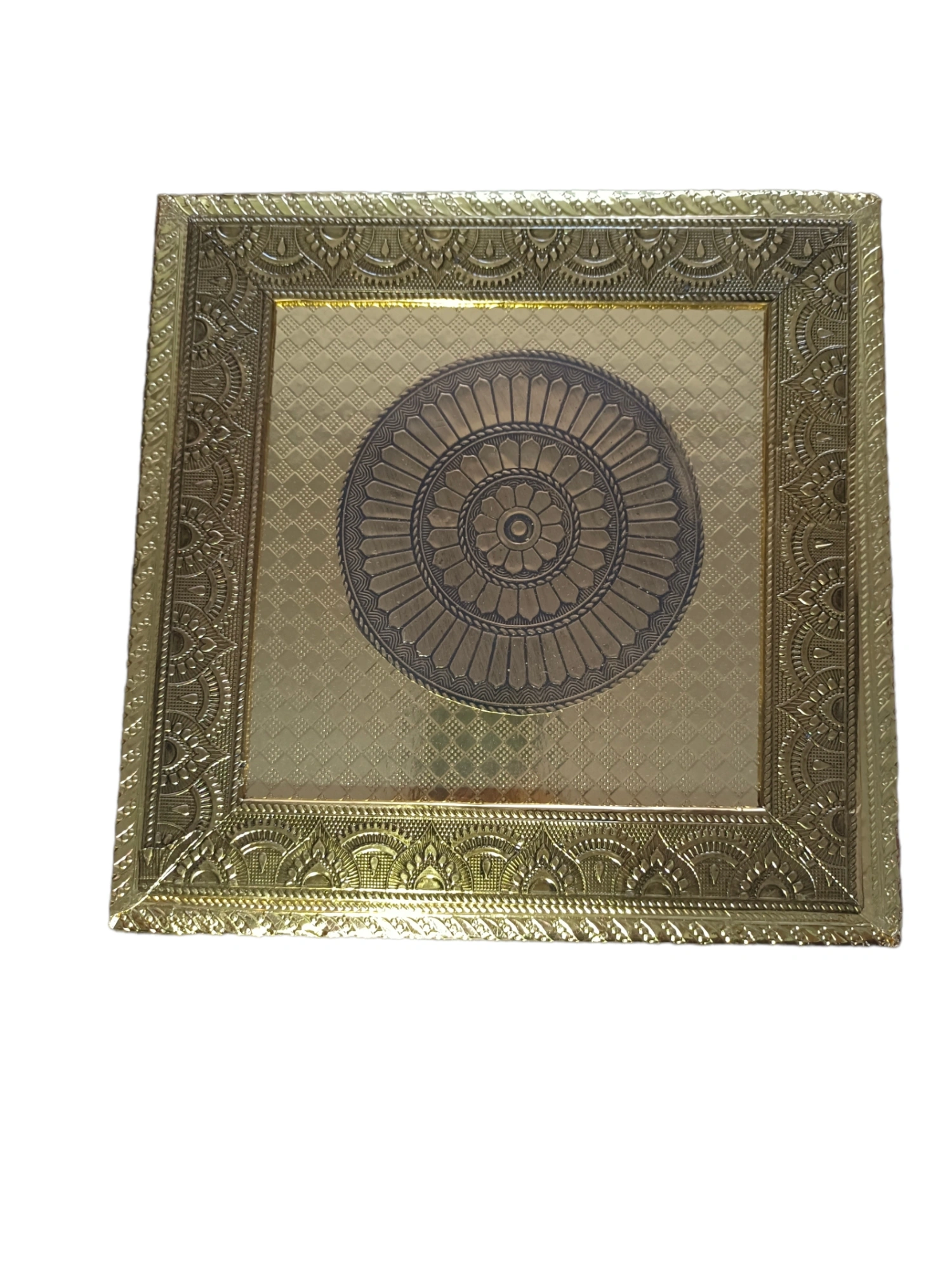 Minakari Pooja Chowki | Wooden Bajot 10 X 10-3