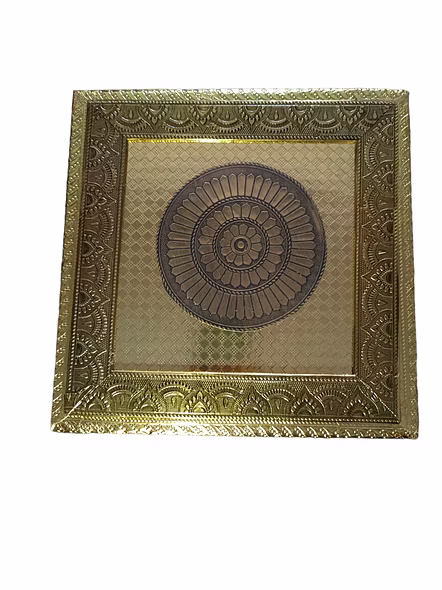 Minakari Pooja Chowki | Wooden Bajot 10 X 10-3
