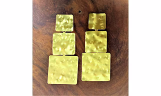 HANDMADE GOLD PLATED BRASS EARRINGS