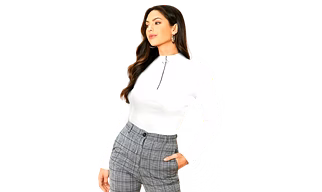 Atachi Designer mock neck with stylish zip