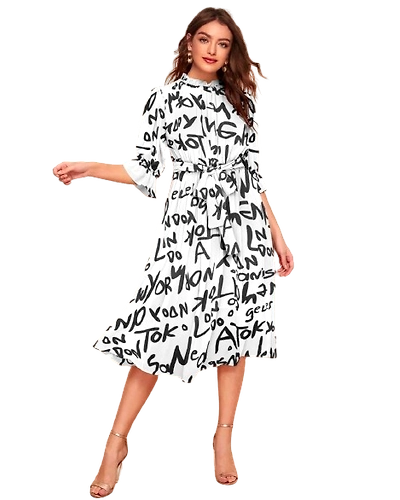 Atachi attractive print with designer dress-12546846