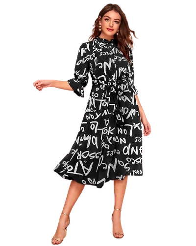 Atachi attractive print with designer dress-1