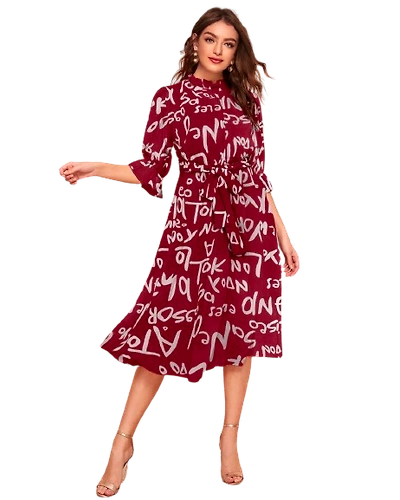 Atachi attractive print with designer dress-2