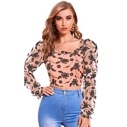 atachi women floral print regular fit top