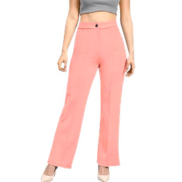 atachi women regular fit pink polyester trousers