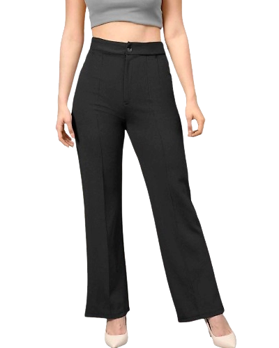 Atachi Women Regular Fit Pink Polyester Trousers-2