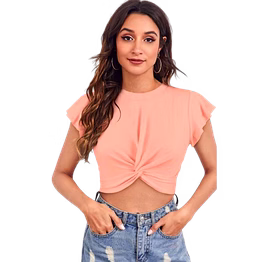 casual regular sleeves solid women pink top