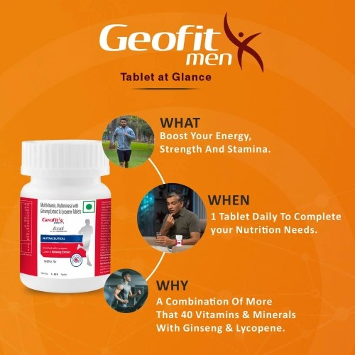 Geofit Multivitamin Tablets For Men, Boosts Immunity, Builds Strength And Energy 30 Tablets-2