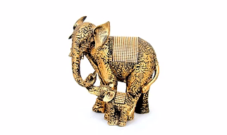 Tellex Handcrafted Antique Finish Elephant with Child Decorative Showpiece - 20 cm (Polyresin, Multicolor)