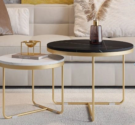 Nesting Table with Natural Sand Stone-12568962