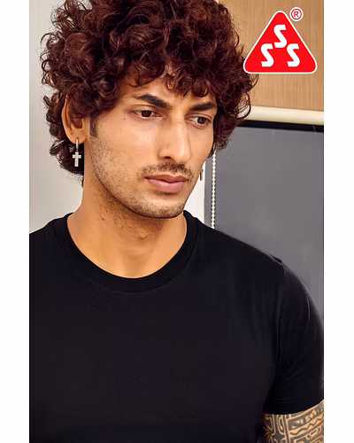 MEN T-SHIRT, ROUND NECK -ODDY (BLACK N WHITE SERIES )-12543162
