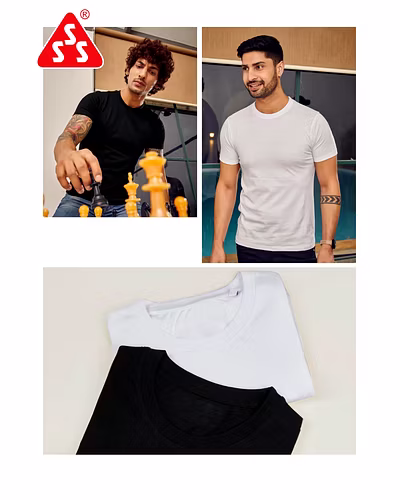 MEN T-SHIRT, ROUND NECK -ODDY (BLACK N WHITE SERIES )-5