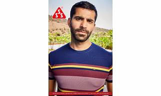 MEN T-SHIRT, ROUND NECK -RUGBY AUTO STRIPES FABRIC