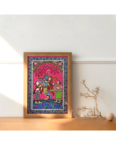 Pattachitra Painting of Lord Krishna Dancing-12665089