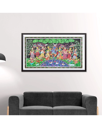 Krishna Rasa Leela dancing with Gopis' Painting on Patta Odisha's finest-12665107
