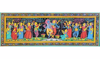 Krishna Rasaleela Patta Tussar Painting