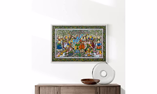 Krishna Rasleela Patta Tussar Painting